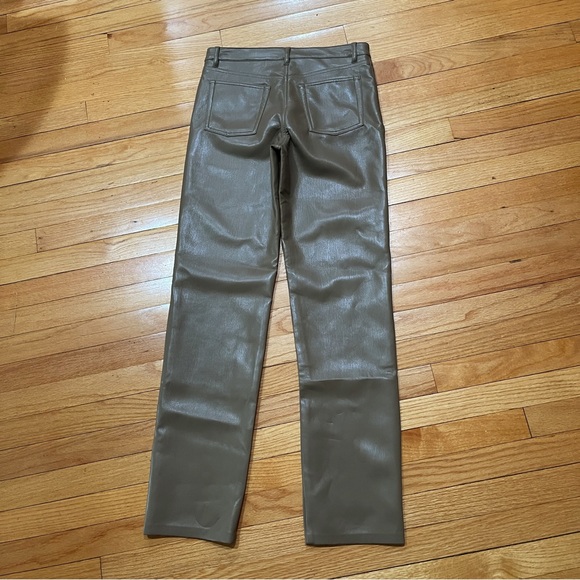 Aritzia Wilfred Womens Melina Pants sz 6 Vegan Leather Inseam 32” Brown WORN 1x - Picture 11 of 12